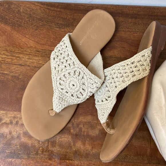 Tommy Bahama Women's Crochet Sandals in Cream and Tan - Picture 6 of 6